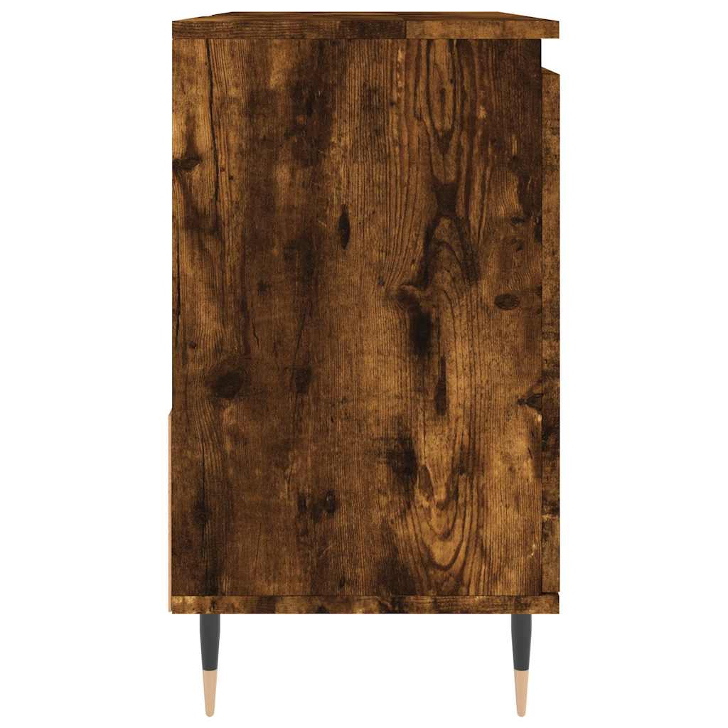 badeværelsesskab 65x33x60 cm konstrueret træ røget egetræ