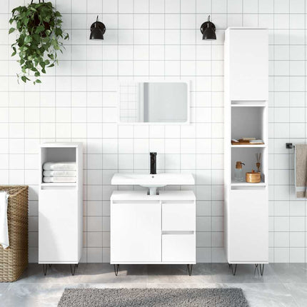 badeværelsesskab 65x33x60 cm konstrueret træ hvid