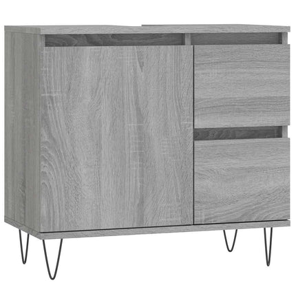 badeværelsesskab 65x33x60 cm konstrueret træ grå sonoma-eg
