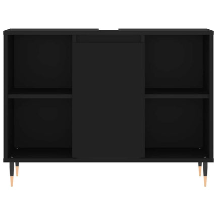 badeværelsesskab 80x33x60 cm konstrueret træ sort