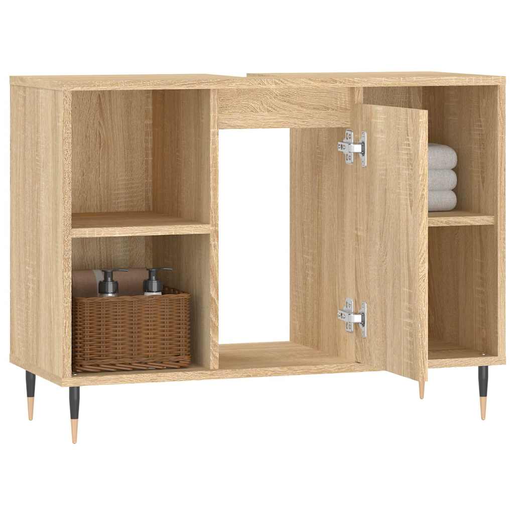 badeværelsesskab 80x33x60 cm konstrueret træ sonoma-eg
