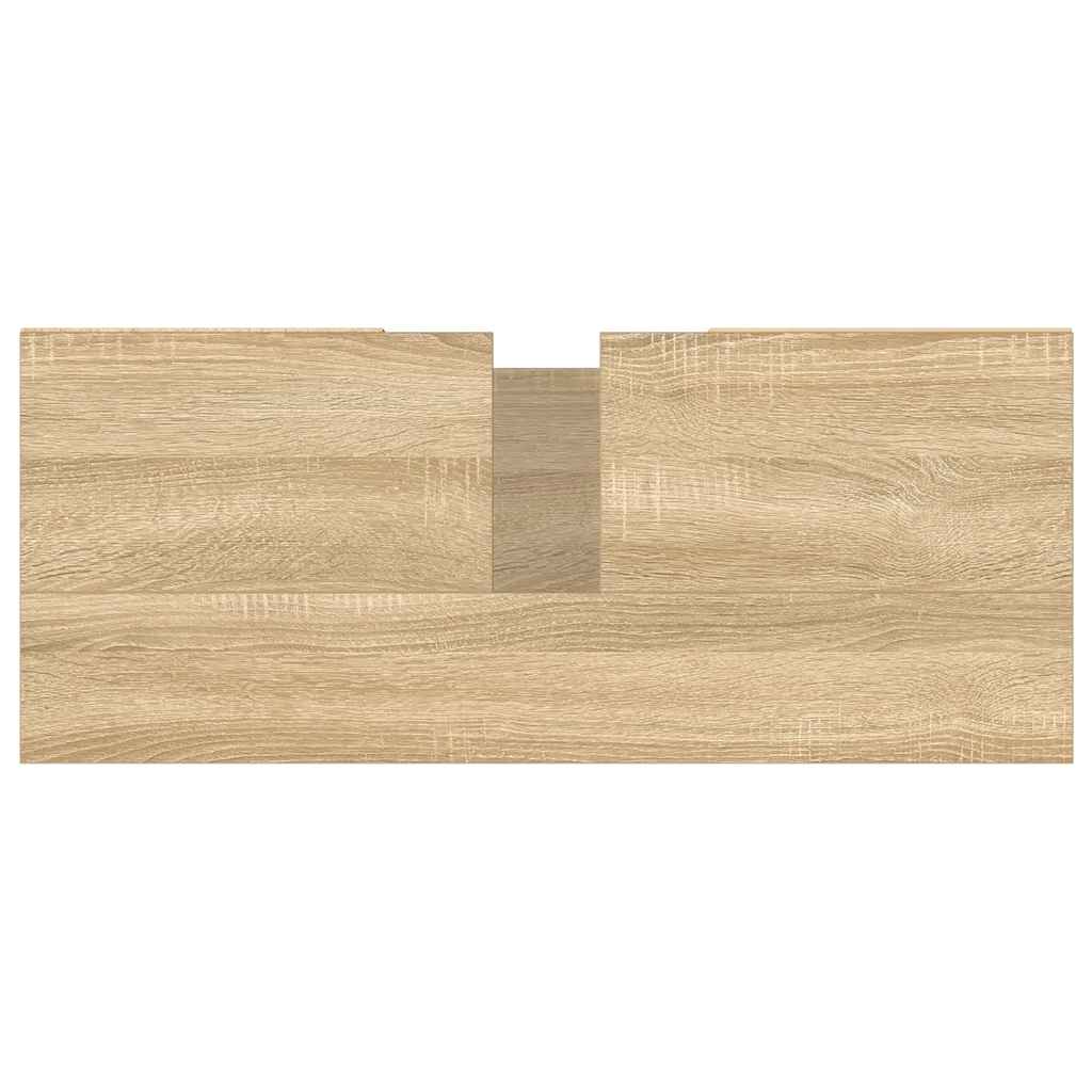 badeværelsesskab 80x33x60 cm konstrueret træ sonoma-eg