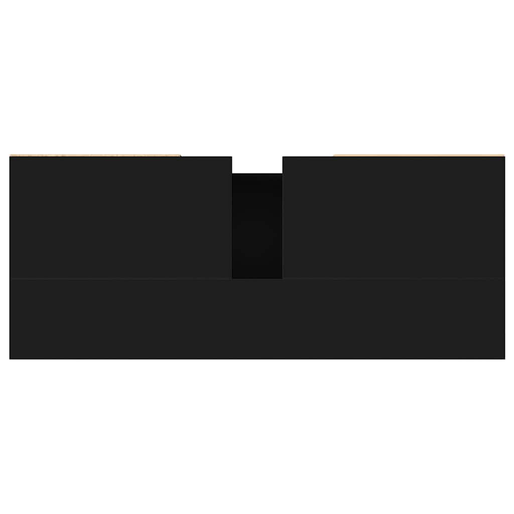 badeværelsesskab 80x33x60 cm konstrueret træ sort