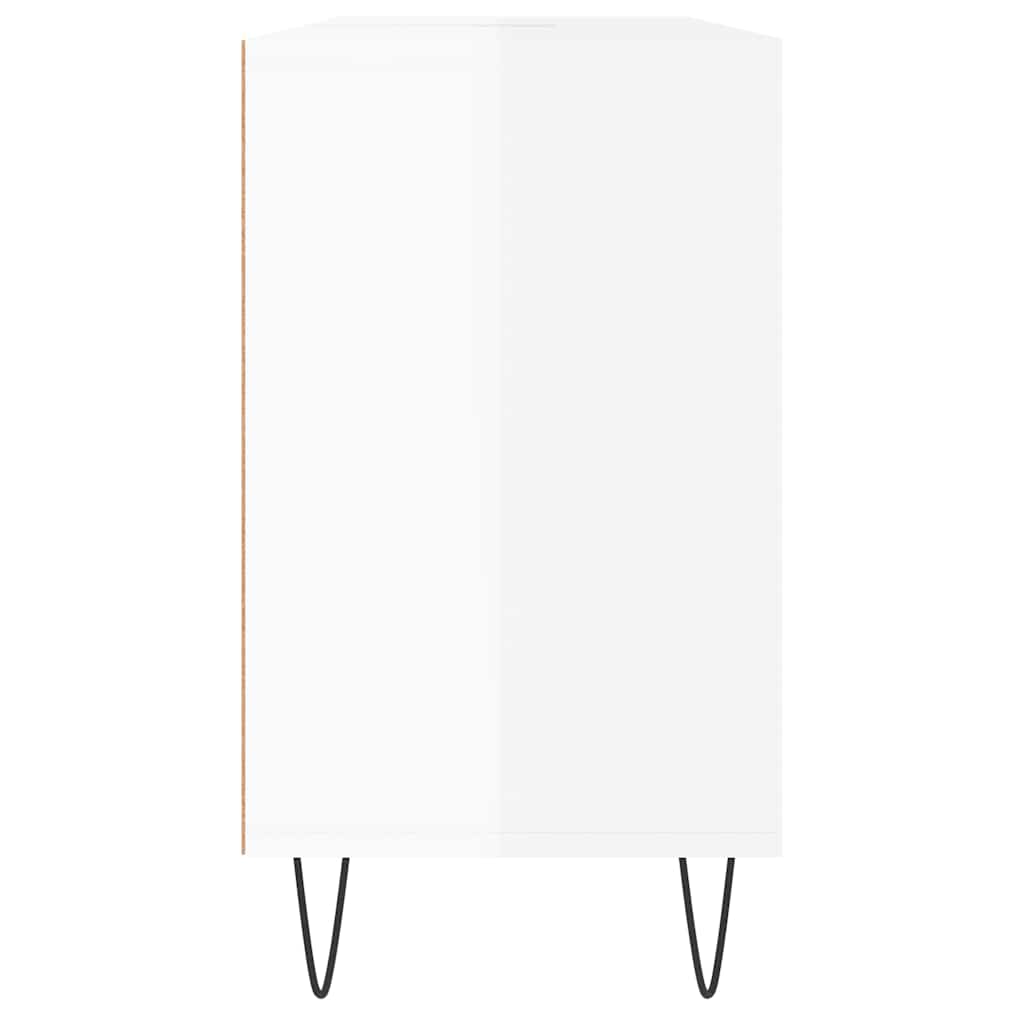 badeværelsesskab 80x33x60 cm konstrueret træ hvid højglans