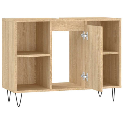 badeværelsesskab 80x33x60 cm konstrueret træ sonoma-eg