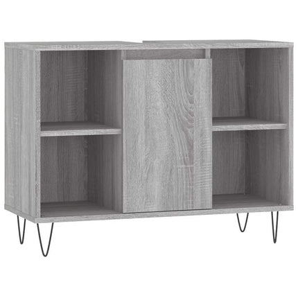 badeværelsesskab 80x33x60 cm konstrueret træ grå sonoma-eg