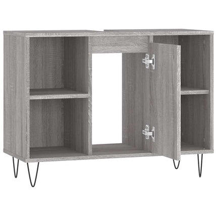 badeværelsesskab 80x33x60 cm konstrueret træ grå sonoma-eg