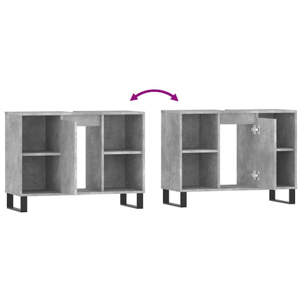 badeværelsesskab 80x33x60 cm konstrueret træ betongrå
