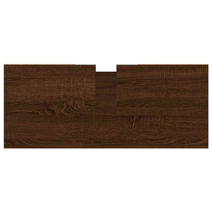 badeværelsesskab 80x33x60 cm konstrueret træ brun egetræsfarve
