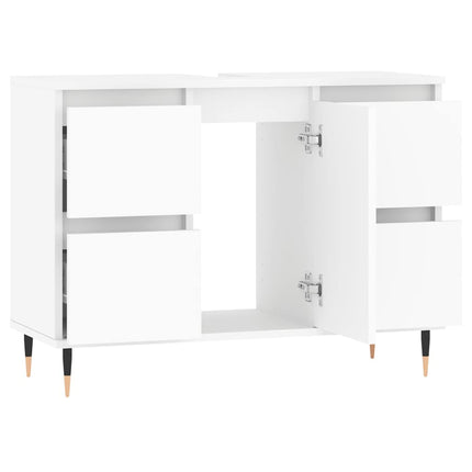 badeværelsesskab 80x33x60 cm konstrueret træ hvid