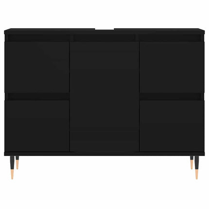 badeværelsesskab 80x33x60 cm konstrueret træ sort