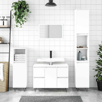 badeværelsesskab 80x33x60 cm konstrueret træ hvid