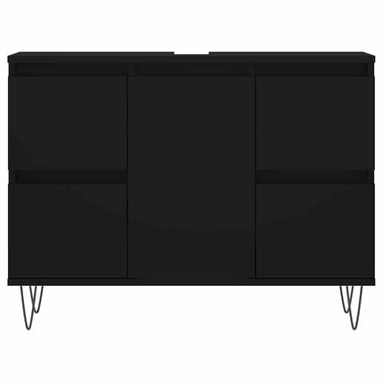 badeværelsesskab 80x33x60 cm konstrueret træ sort