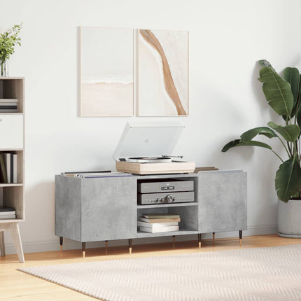 vinylskab 121x38x48 cm konstrueret træ betongrå