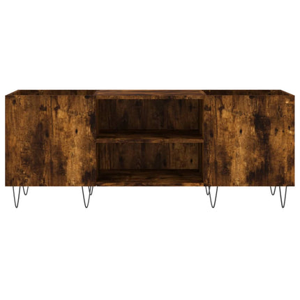 vinylskab 121x38x48 cm konstrueret træ røget egetræsfarve
