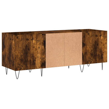vinylskab 121x38x48 cm konstrueret træ røget egetræsfarve