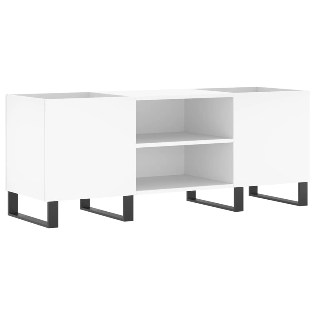 vinylskab 121x38x48 cm konstrueret træ hvid