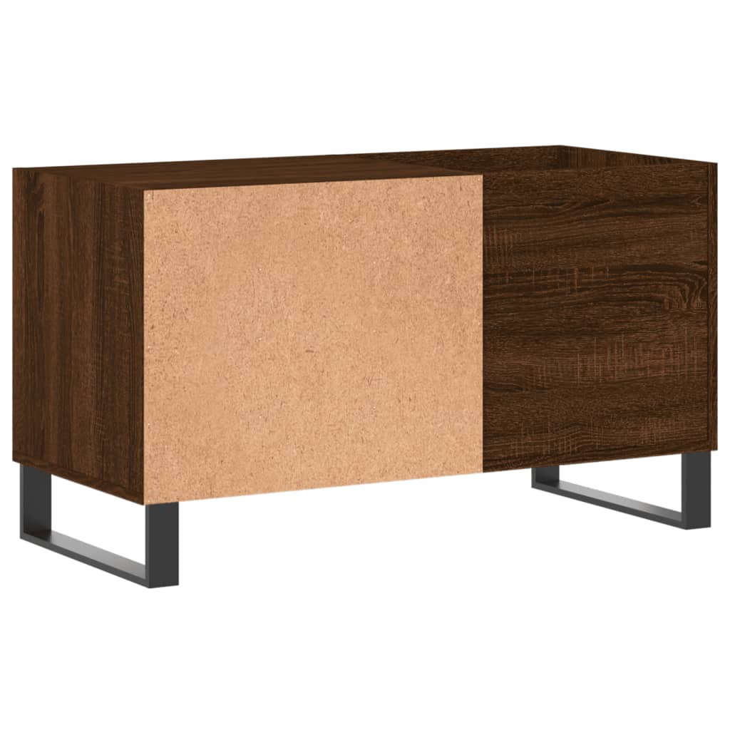 vinylskab 85x38x48 cm konstrueret træ brun egetræsfarve