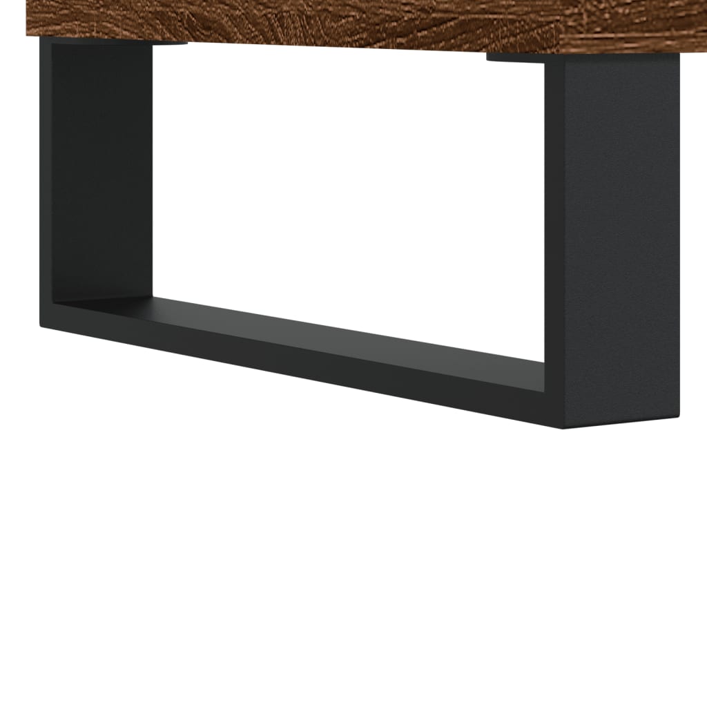 vinylskab 85x38x48 cm konstrueret træ brun egetræsfarve