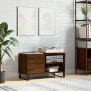 vinylskab 85x38x48 cm konstrueret træ brun egetræsfarve