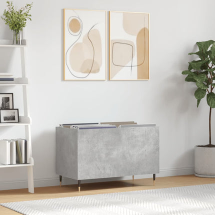 vinylskab 74,5x38x48 cm konstrueret træ betongrå
