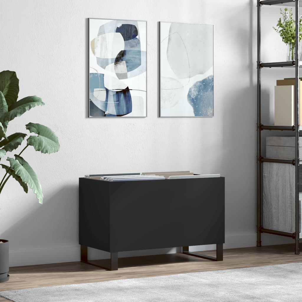 vinylskab 74,5x38x48 cm konstrueret træ sort