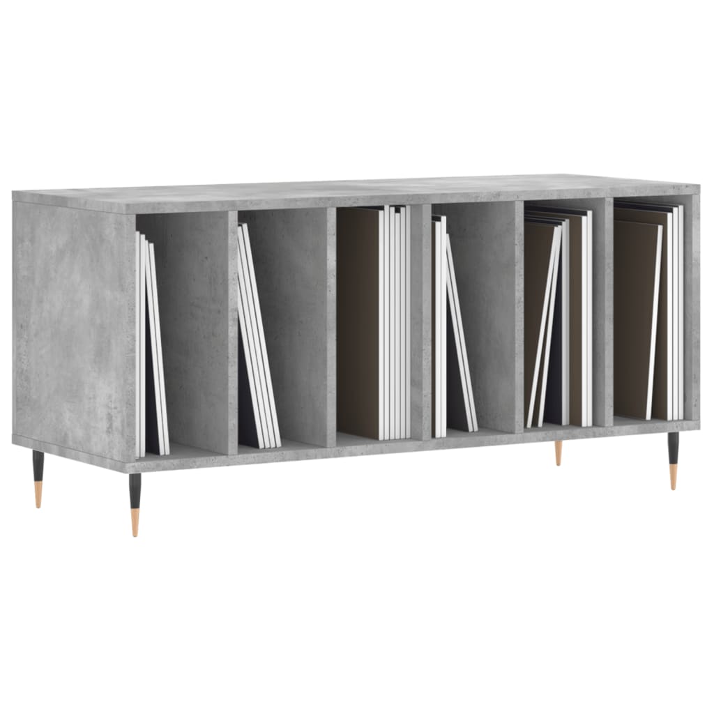 vinylskab 100x38x48 cm konstrueret træ betongrå