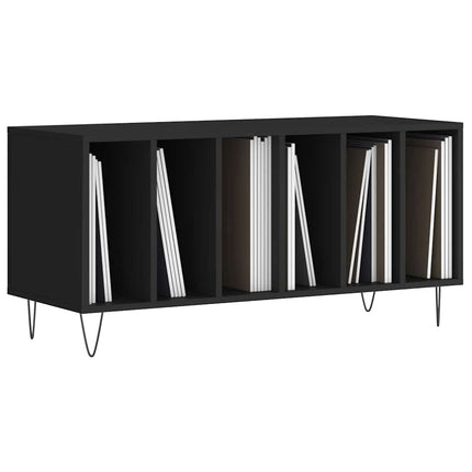 vinylskab 100x38x48 cm konstrueret træ sort