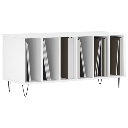 vinylskab 100x38x48 cm konstrueret træ hvid højglans