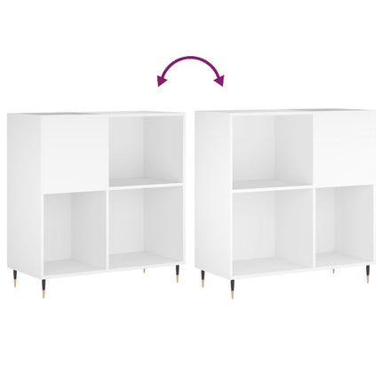 vinylskab 84,5x38x89 cm konstrueret træ hvid