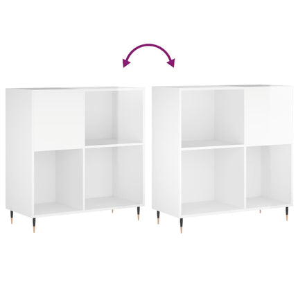 vinylskab 84,5x38x89 cm konstrueret træ hvid højglans
