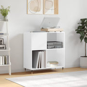 vinylskab 84,5x38x89 cm konstrueret træ hvid højglans