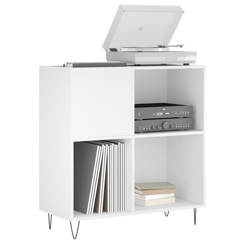 vinylskab 84,5x38x89 cm konstrueret træ hvid