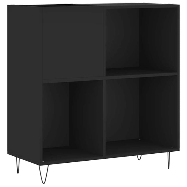 vinylskab 84,5x38x89 cm konstrueret træ sort
