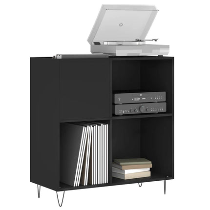 vinylskab 84,5x38x89 cm konstrueret træ sort