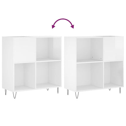 vinylskab 84,5x38x89 cm konstrueret træ hvid højglans