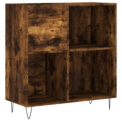 vinylskab 84,5x38x89 cm konstrueret træ røget egetræsfarve