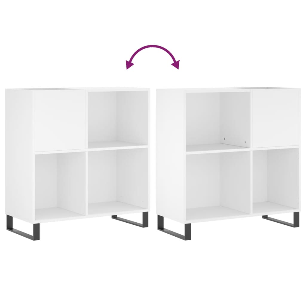 vinylskab 84,5x38x89 cm konstrueret træ hvid