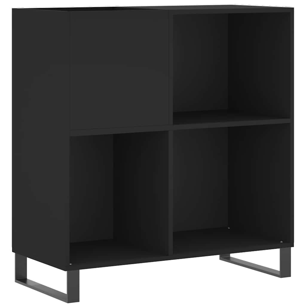 vinylskab 84,5x38x89 cm konstrueret træ sort