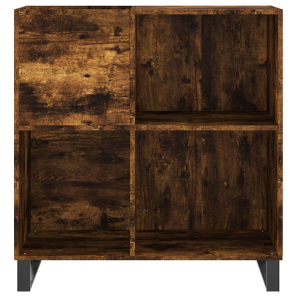 vinylskab 84,5x38x89 cm konstrueret træ røget egetræsfarve