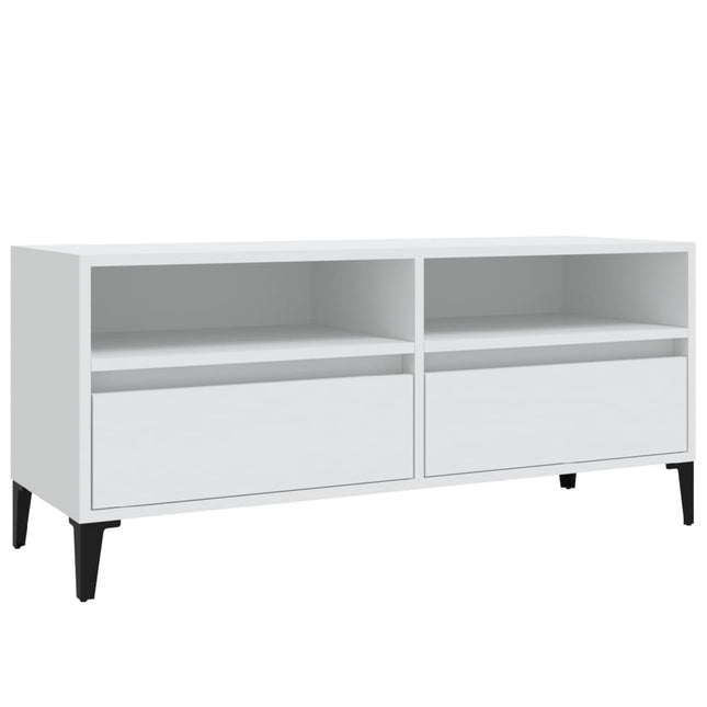 tv-bord 100x34,5x44,5 cm konstrueret træ hvid