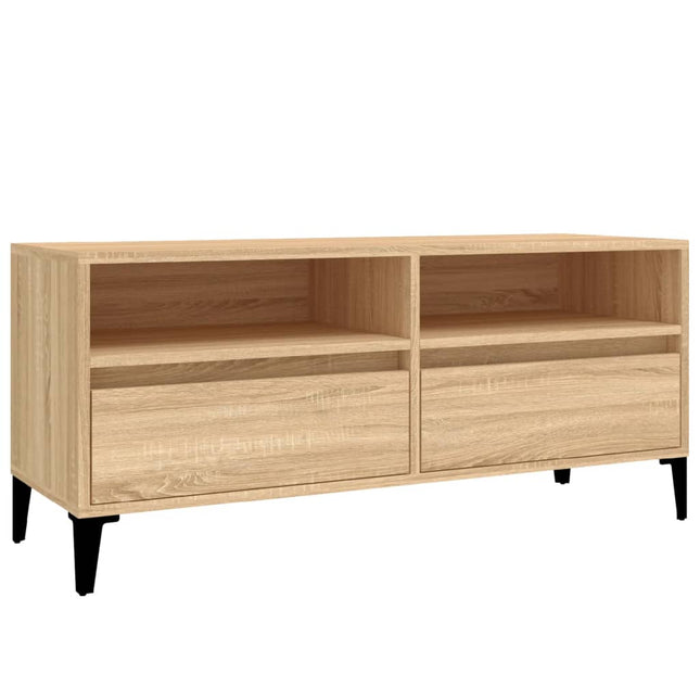 tv-bord 100x34,5x44,5 cm konstrueret træ sonoma-eg