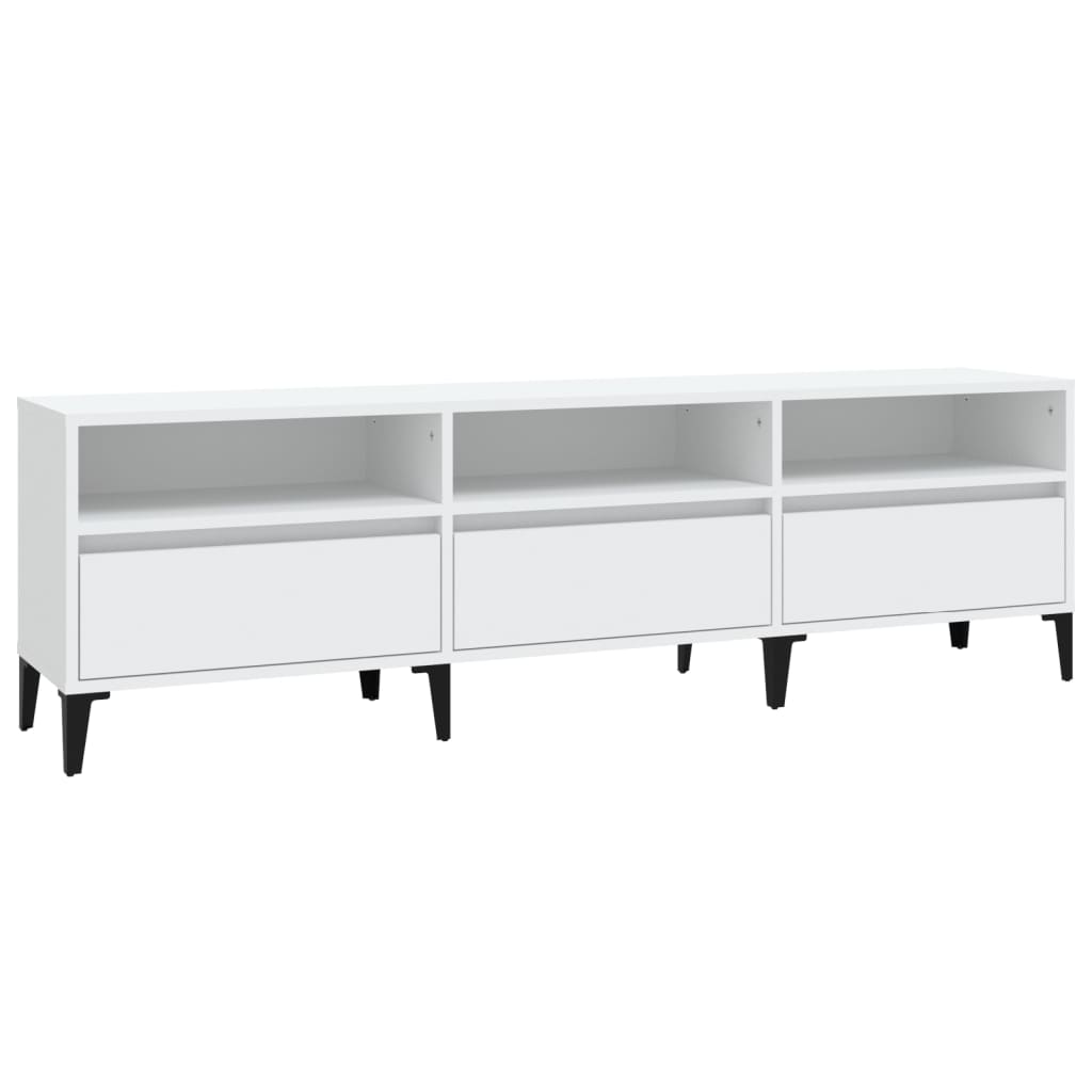 tv-bord 150x30x44,5 cm konstrueret træ hvid