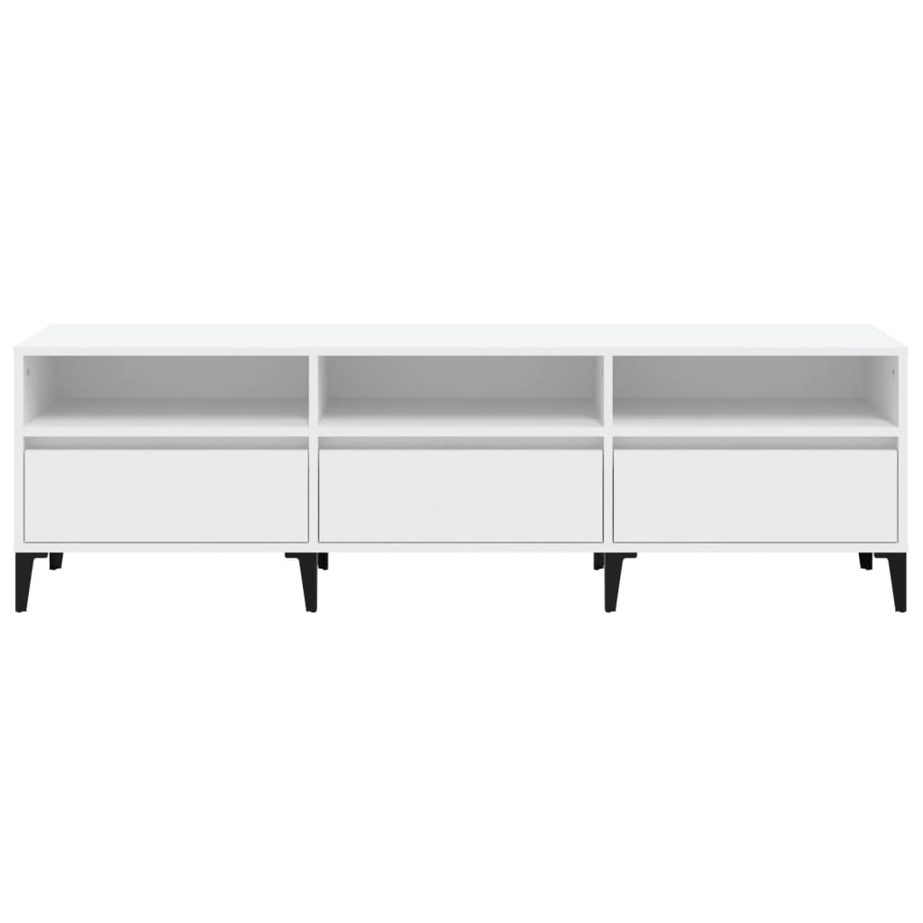 tv-bord 150x30x44,5 cm konstrueret træ hvid