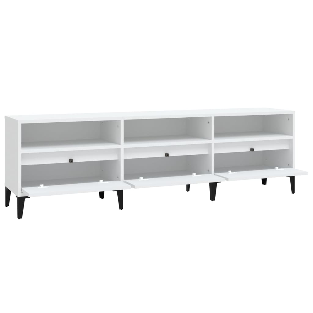 tv-bord 150x30x44,5 cm konstrueret træ hvid