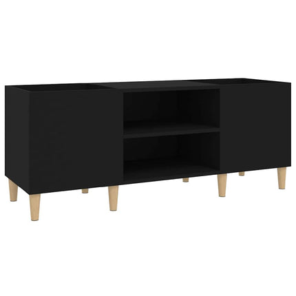 vinylskab 121x38x48 cm konstrueret træ sort