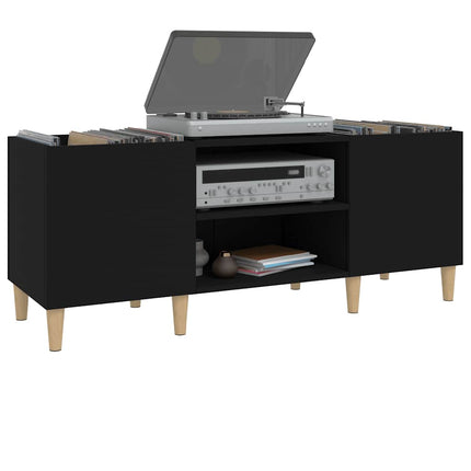 vinylskab 121x38x48 cm konstrueret træ sort