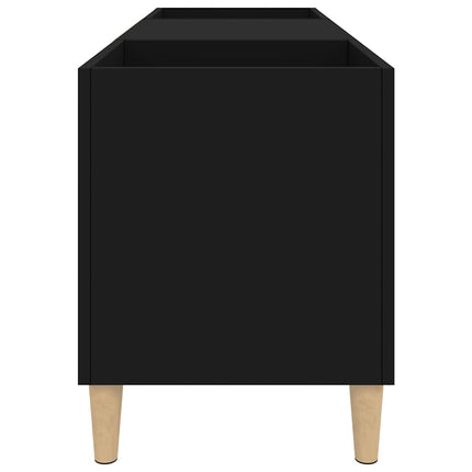 vinylskab 121x38x48 cm konstrueret træ sort