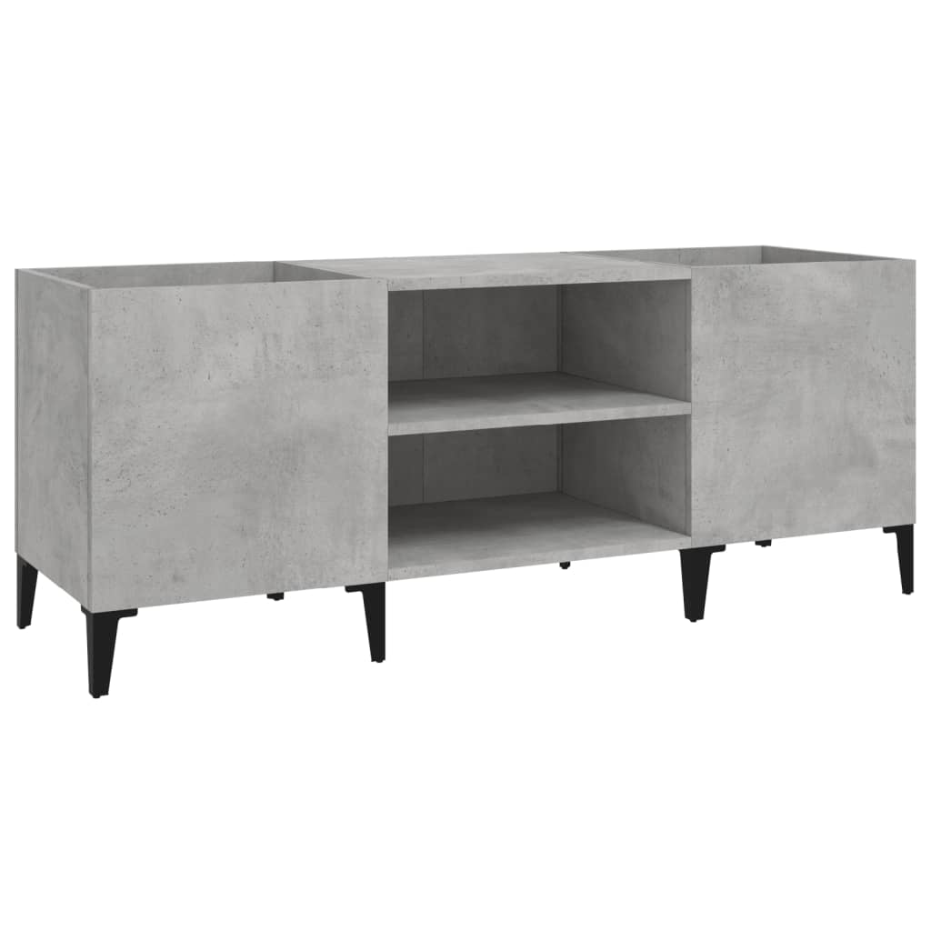 vinylskab 121x38x48 cm konstrueret træ betongrå
