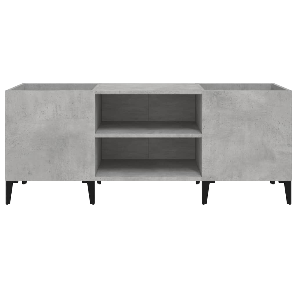 vinylskab 121x38x48 cm konstrueret træ betongrå